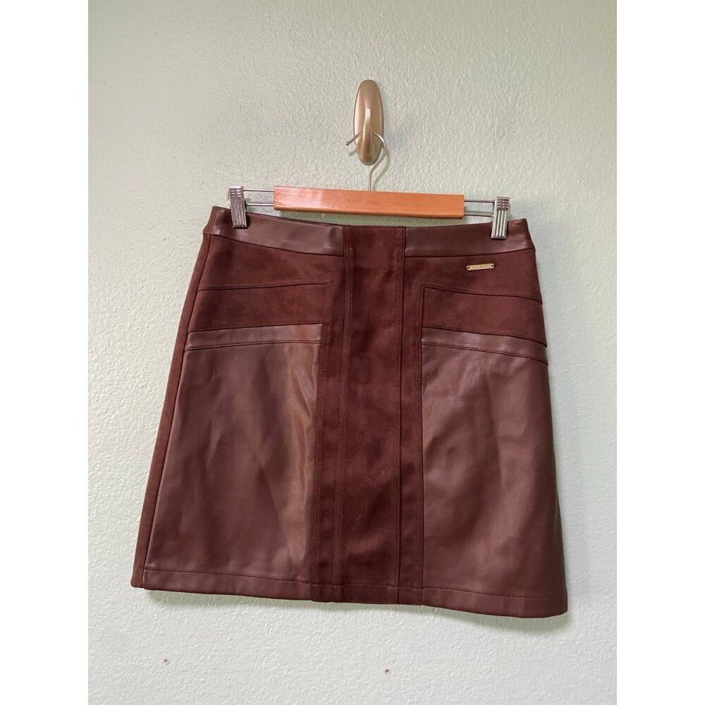 Marc New York Women's‎ Brown Faux Leather Mini Skirt Size Small